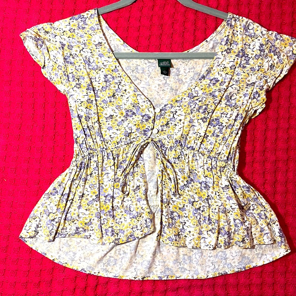 Cropped Flower Blouse